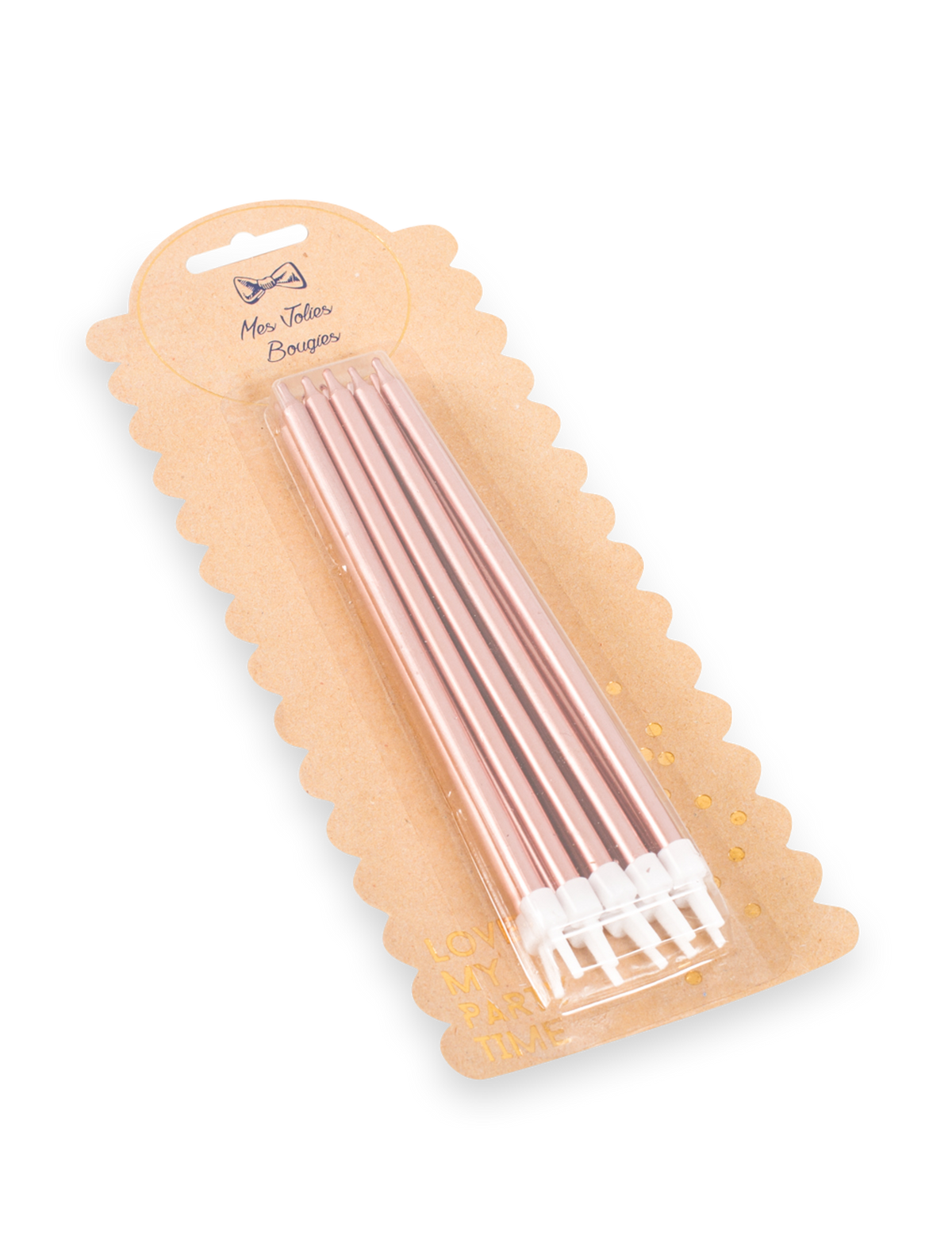 10 bougies géantes d'anniversaire rose gold effet métallique