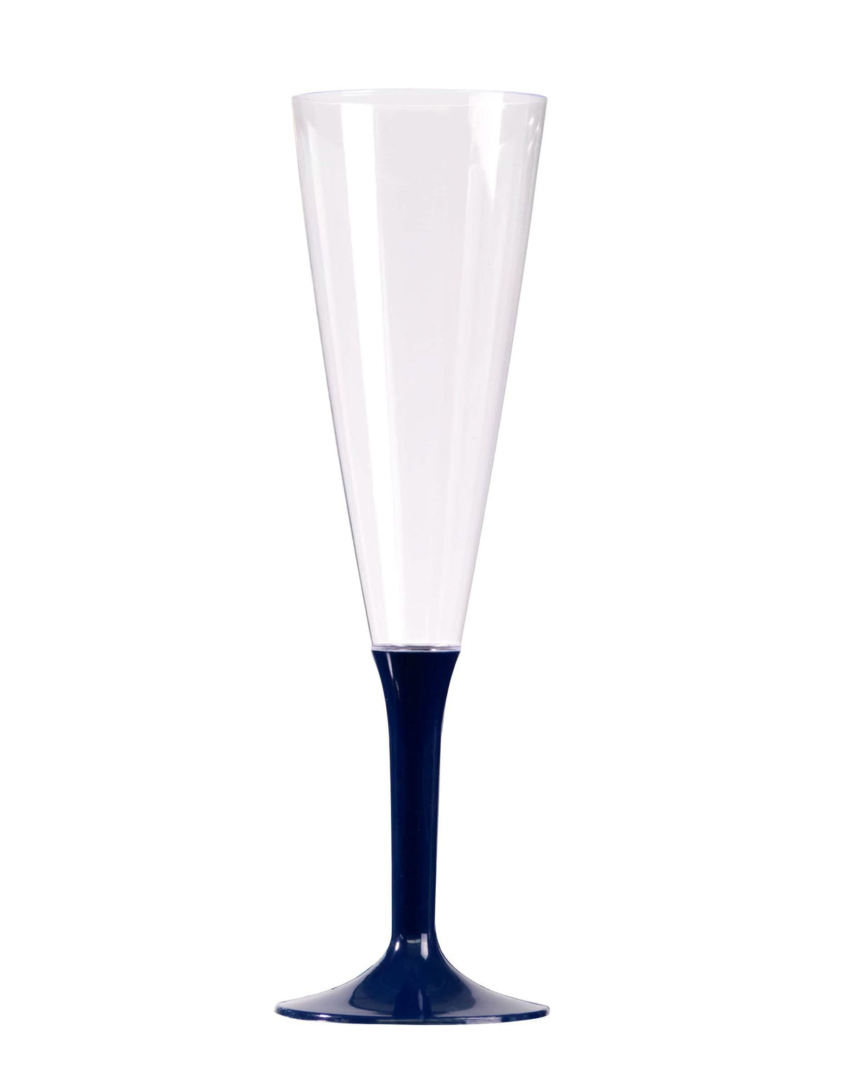 Flûte à champagne avec pied bleu marine en plastique