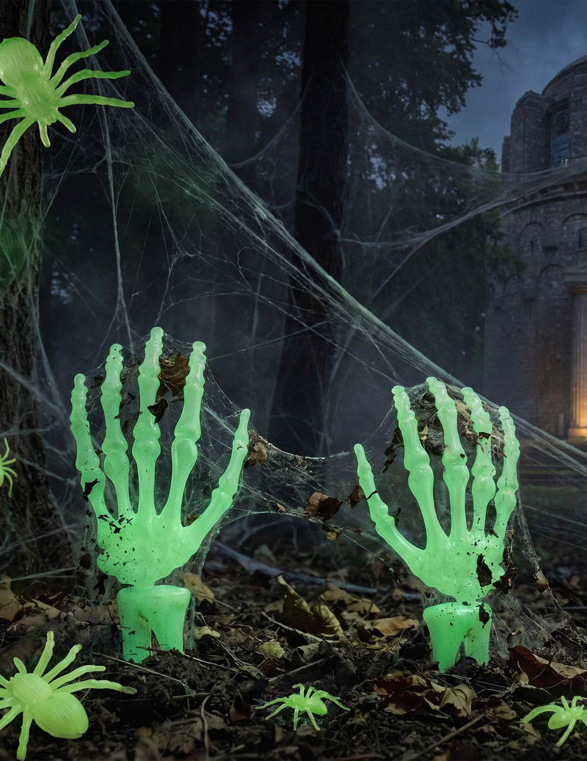 10 kleine glow in the dark spinnen 3,5 cm
