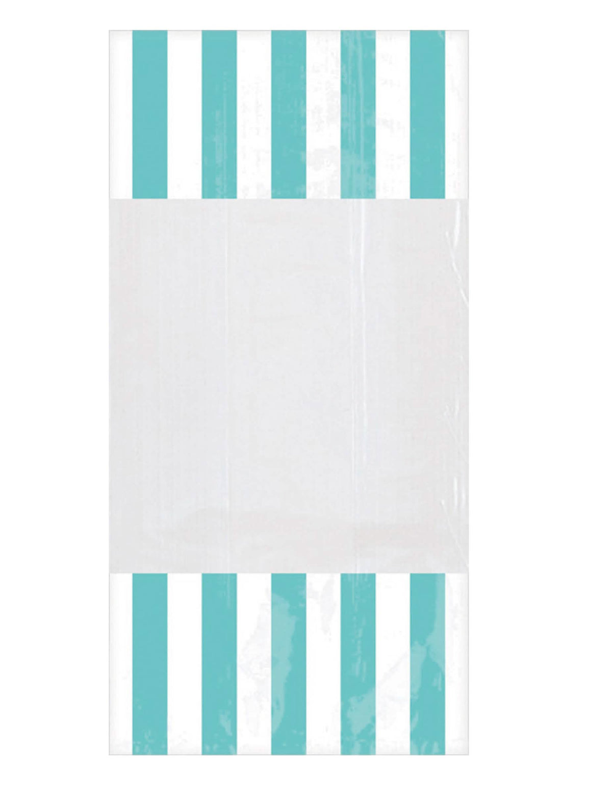 Sachets en plastique rayés menthe avec fenêtre