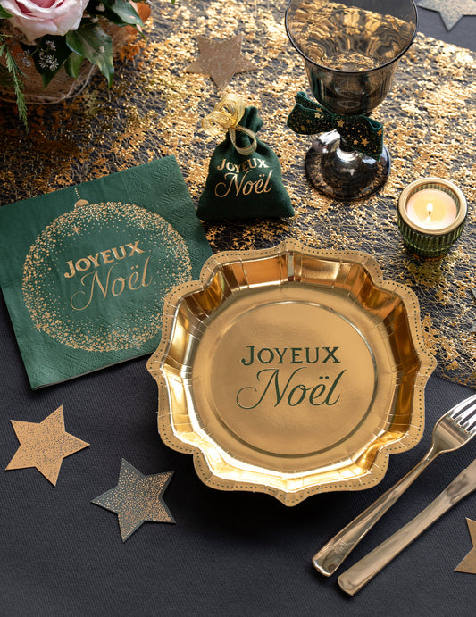 10 servetten Schitterende Kerst dennengroen 33 x 33 cm