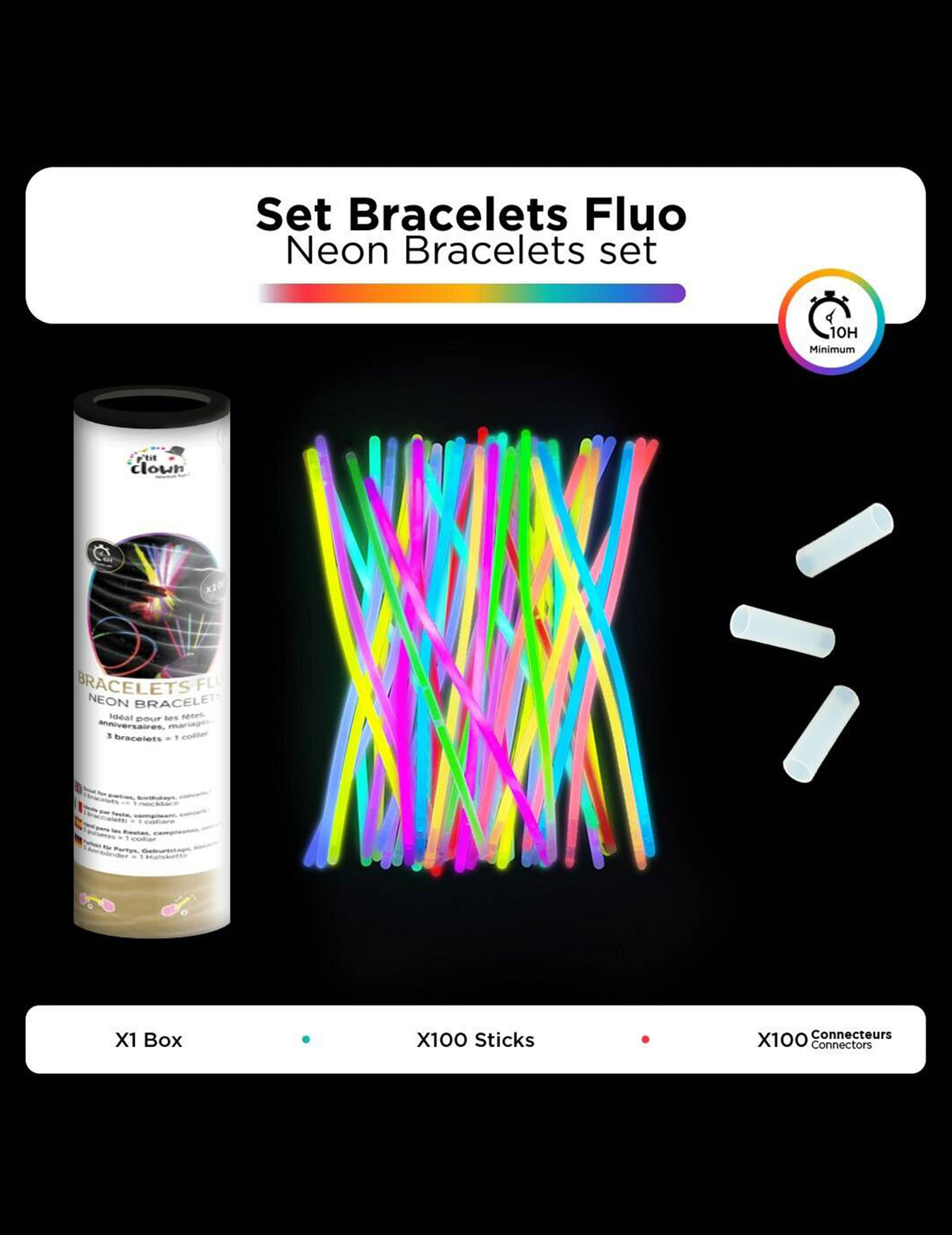 100 Bracelets phosphorescents