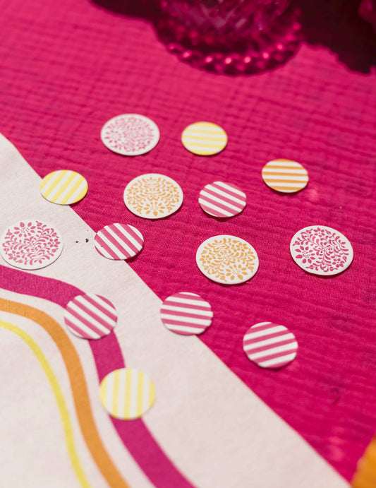 100 papieren confetti Pink Limonade 2,5 cm