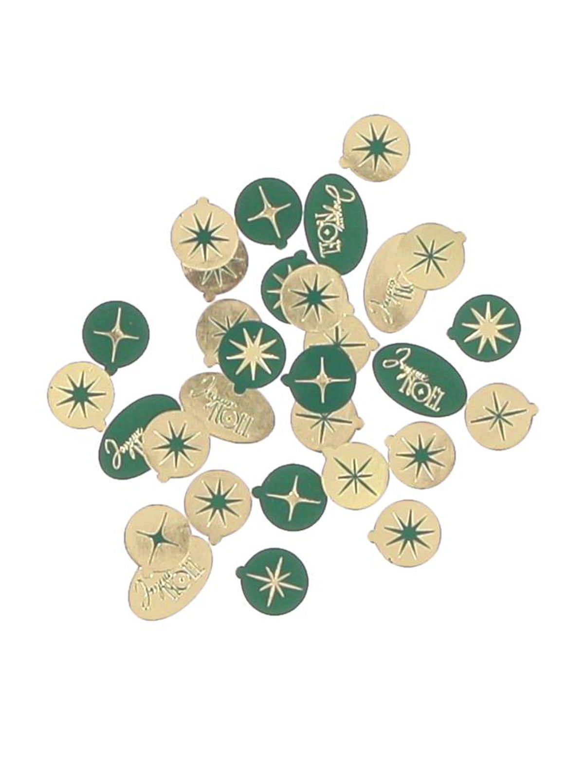 100 tijdloze kerstconfetti Vrolijk Kerstfeest groen en goud van 1 tot 2 cm