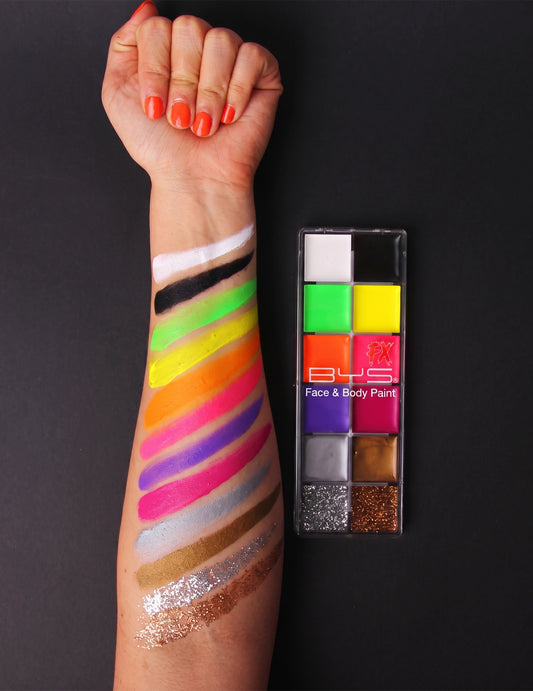 12 Neon- en glittercrème schminks