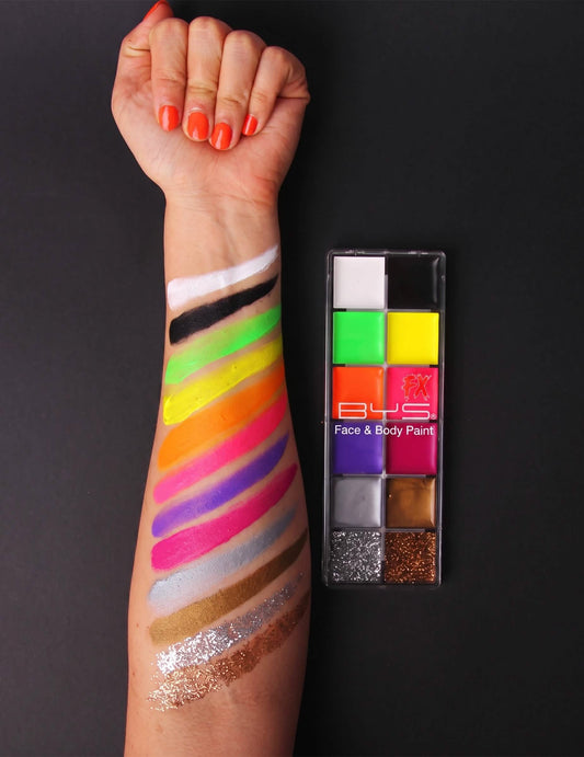 12 Neon- en glittercrème schminks
