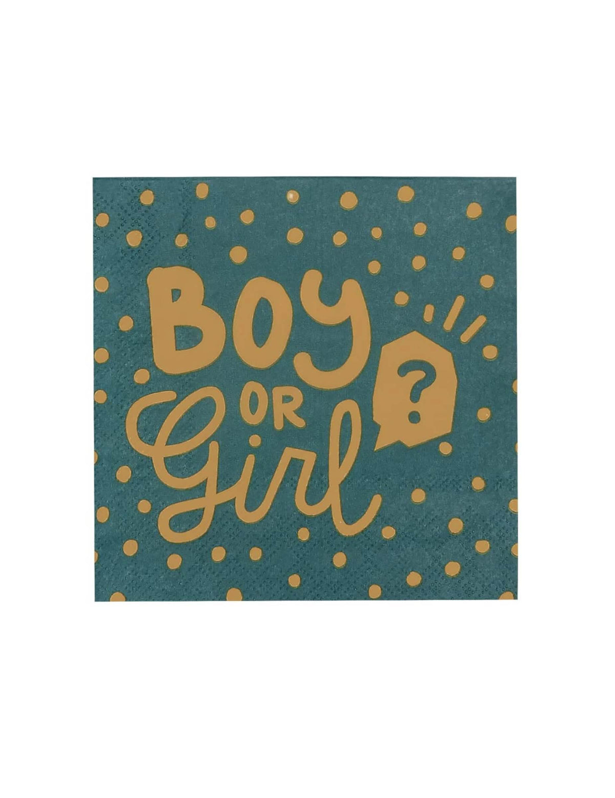 Serviettes en papier Boy or Girl pour fête turquoise et doré