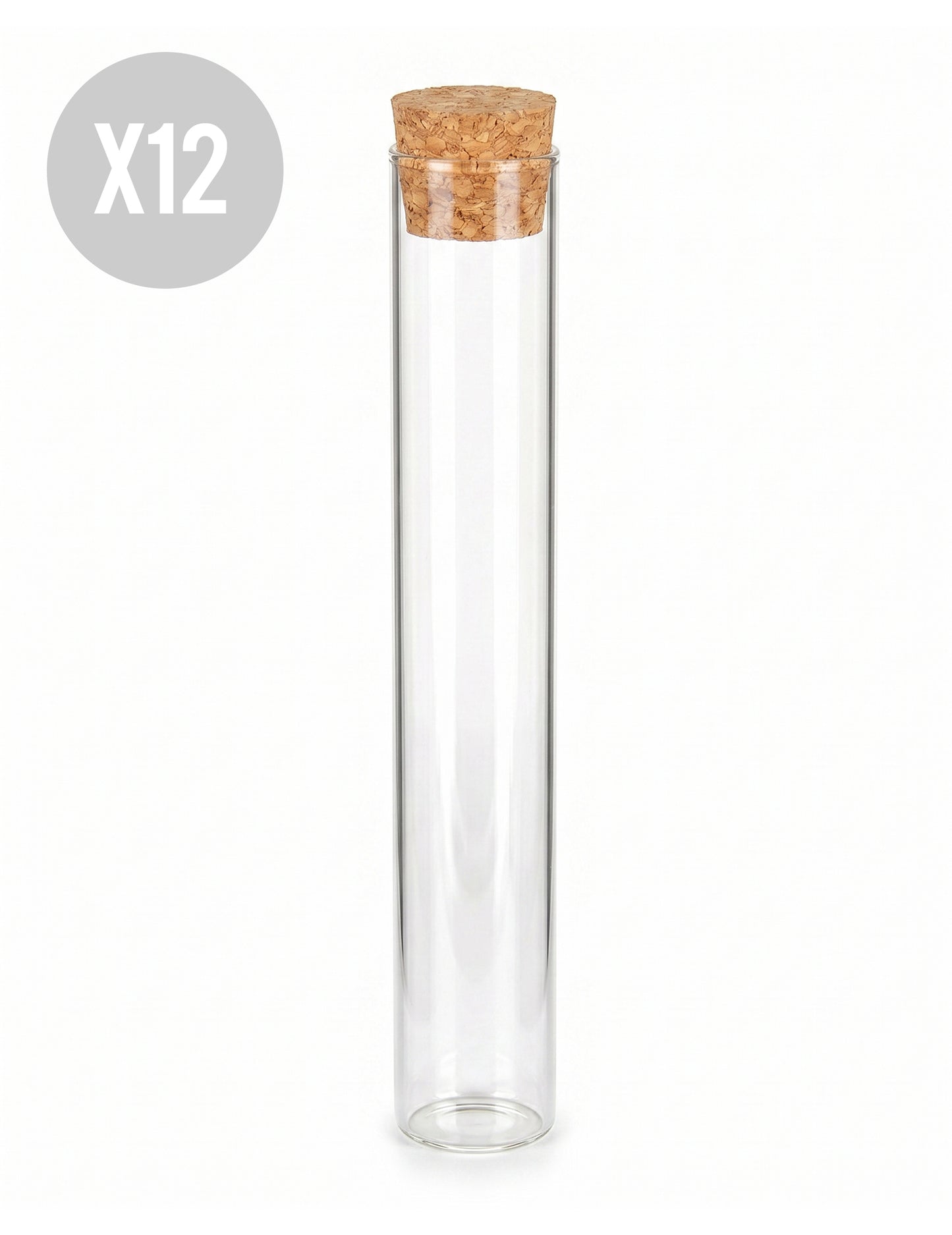 12 glazen reageerbuisjes 15 cm