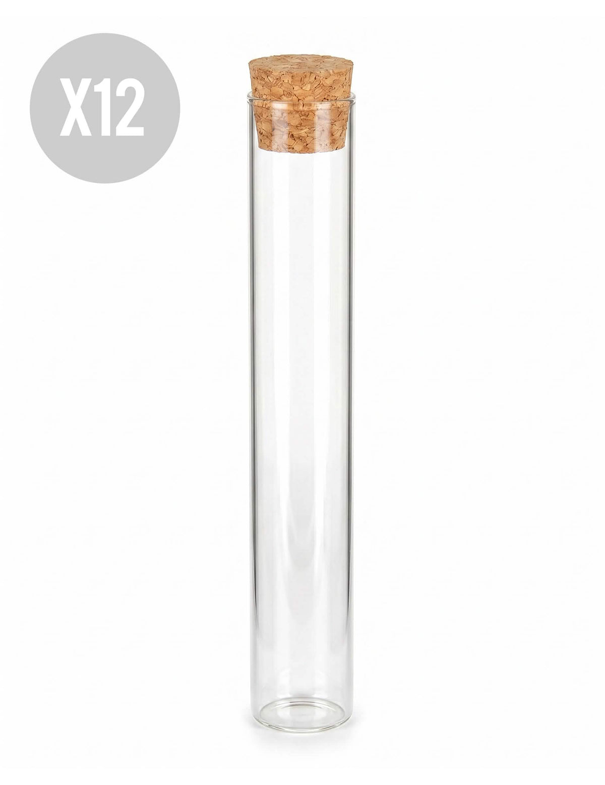 12 glazen reageerbuisjes 15 cm