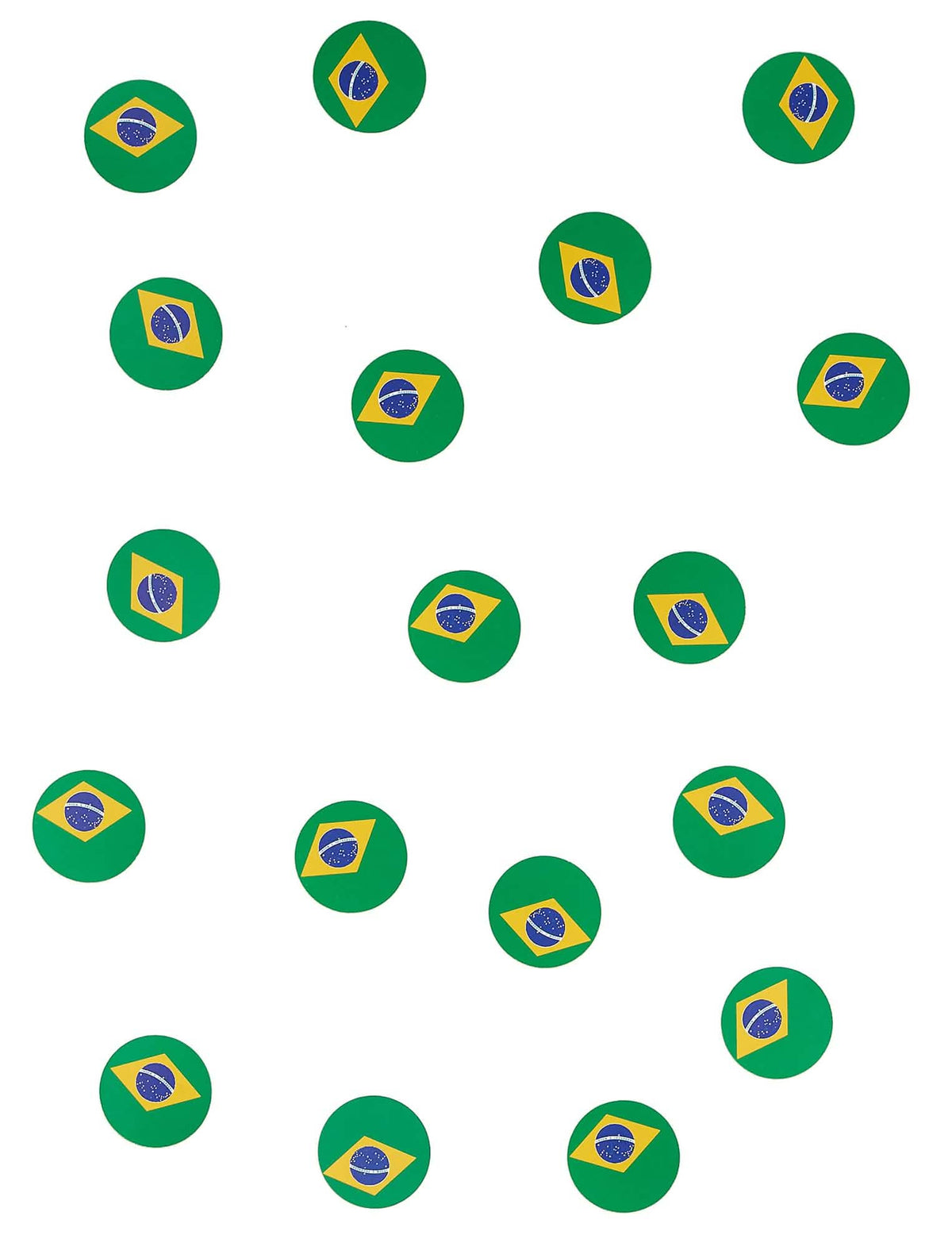 Overzicht van tafelconfetti Braziliaanse vlag
