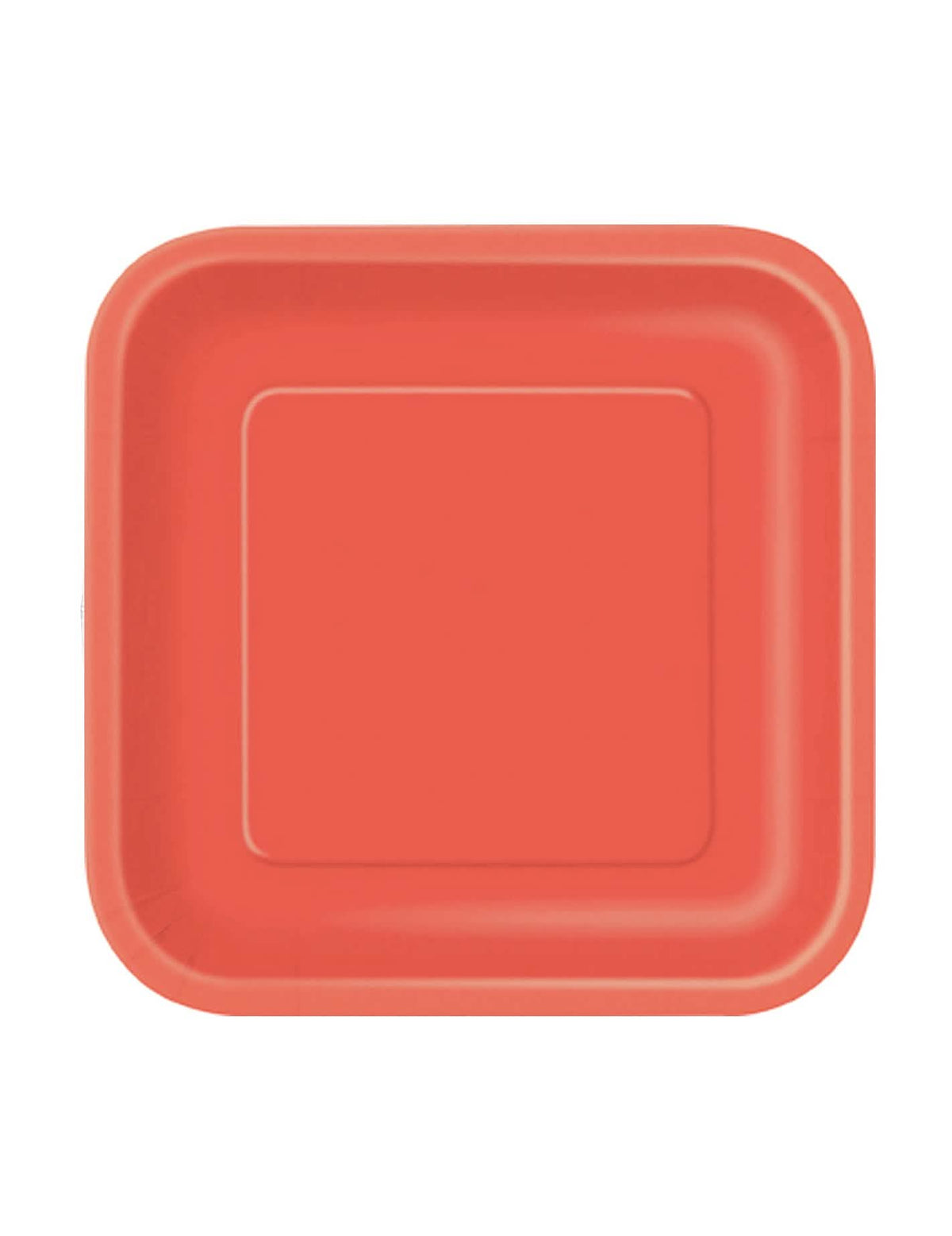 Assiettes carrées en carton pour dessert rouge corail
