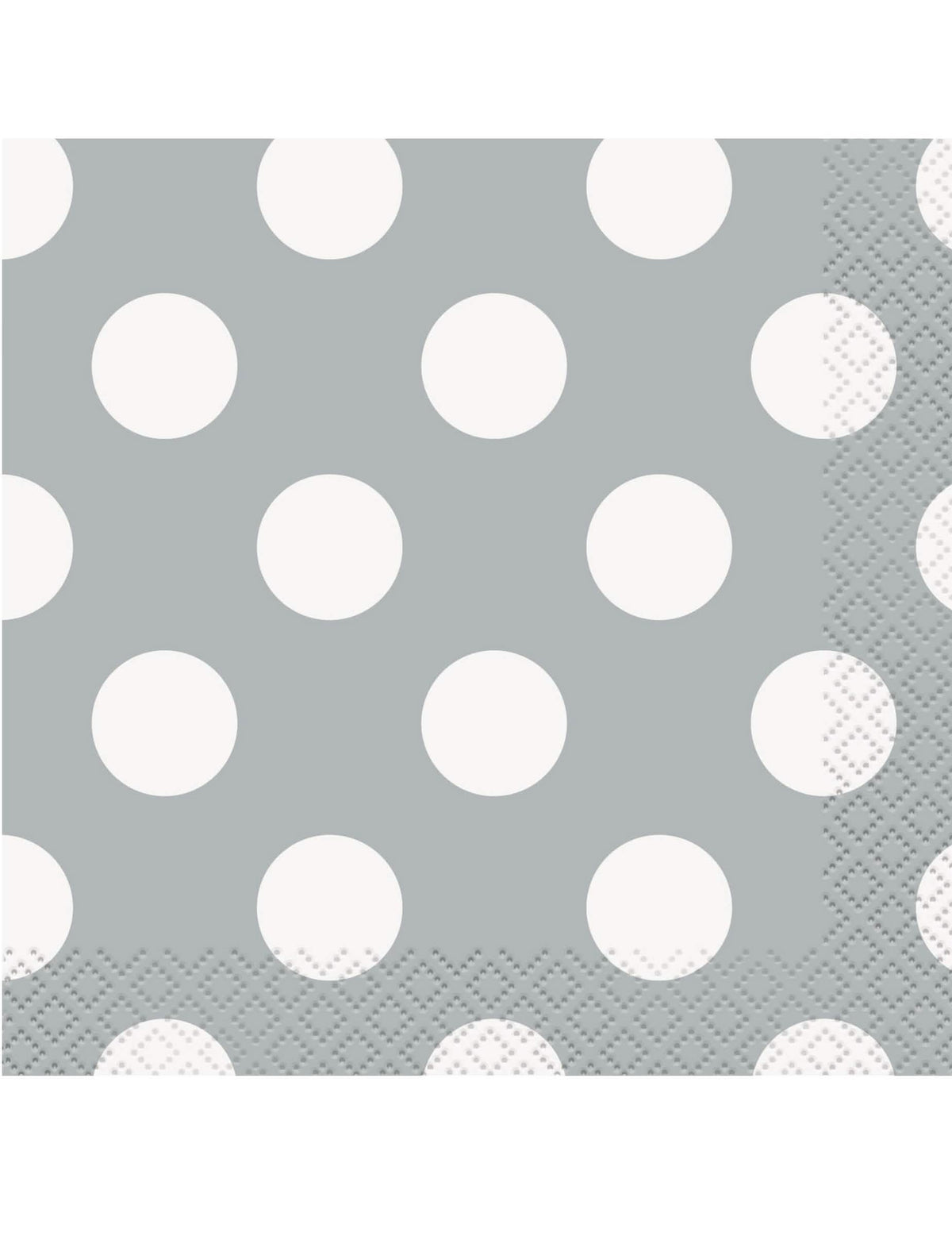 Serviettes en papier à pois blancs pour fête grises jetables