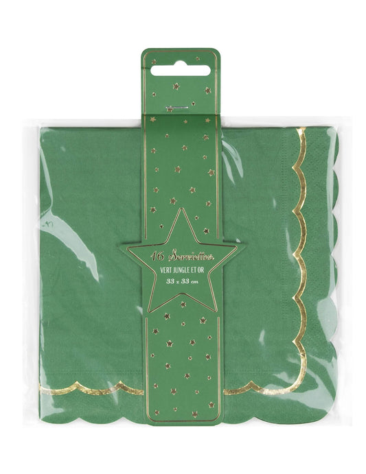 Vue de face de l'emballage des serviettes festonnées en papier Noël