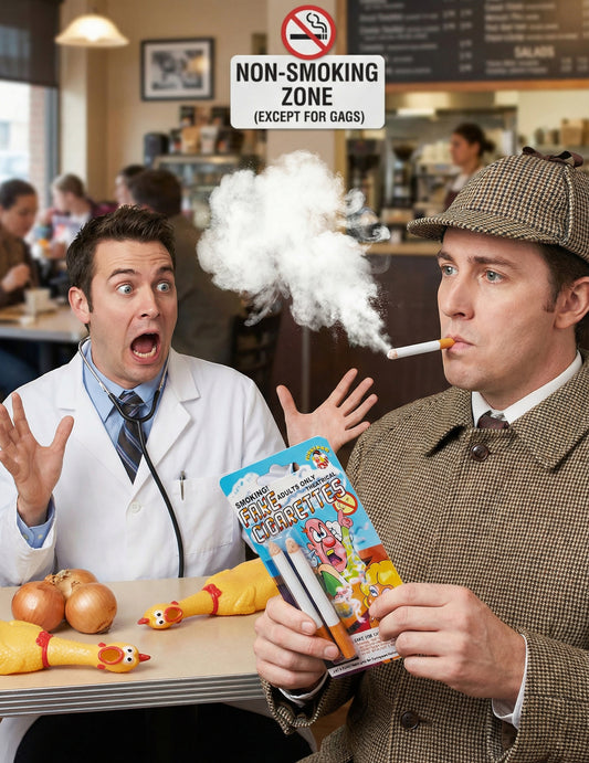 Mise en situation des fausses cigarettes farces et attrapes
