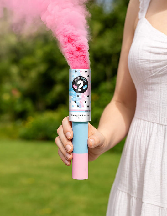 2 Fumigènes à main roses 45 secondes Gender Reveal