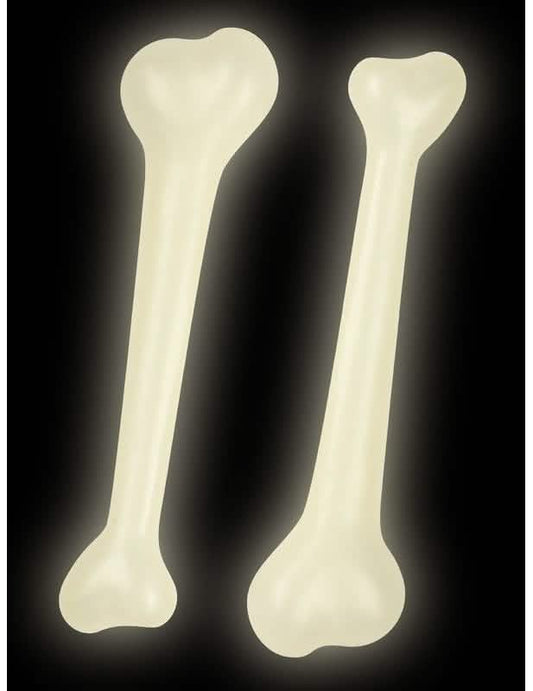 Effet lumineux dans l'obscurité du lot de 2 os phosphorescents