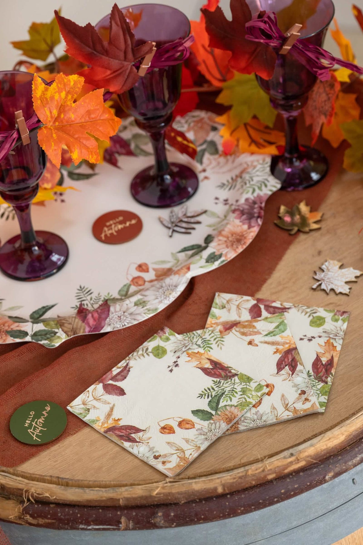 2 plateaux Automne Floral 36 x 26 cm