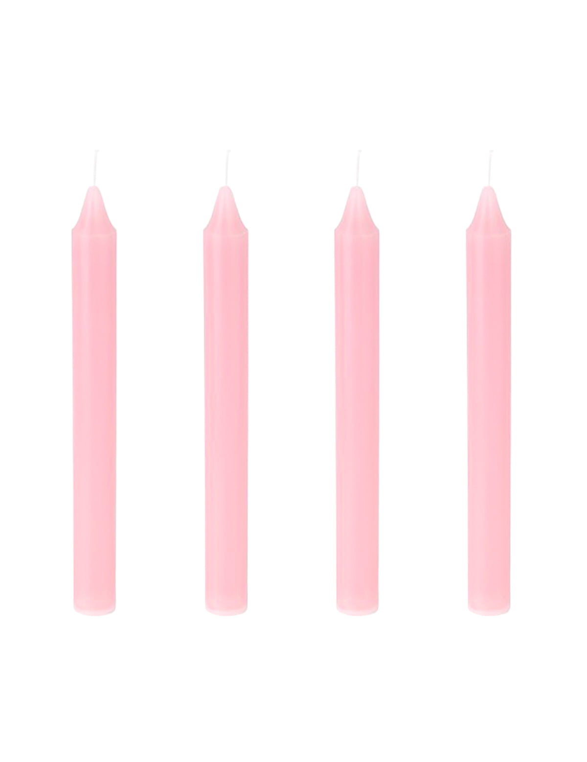 4 Roze dinerkaarsen 20 cm