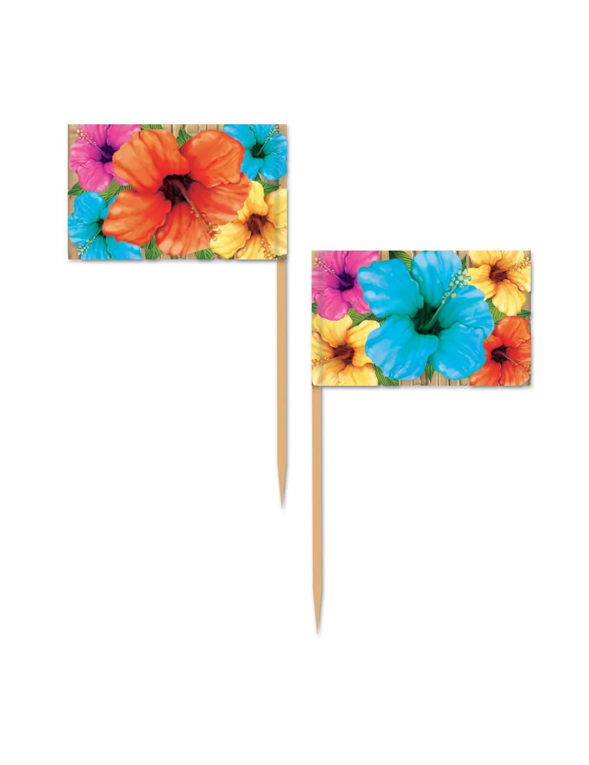 Plantenprikkers Hibiscus voor feest, meerkleurig met tropische bloemen