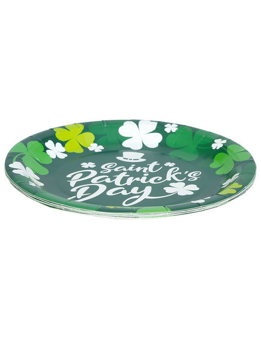 Vue de profil des assiettes Saint Patrick