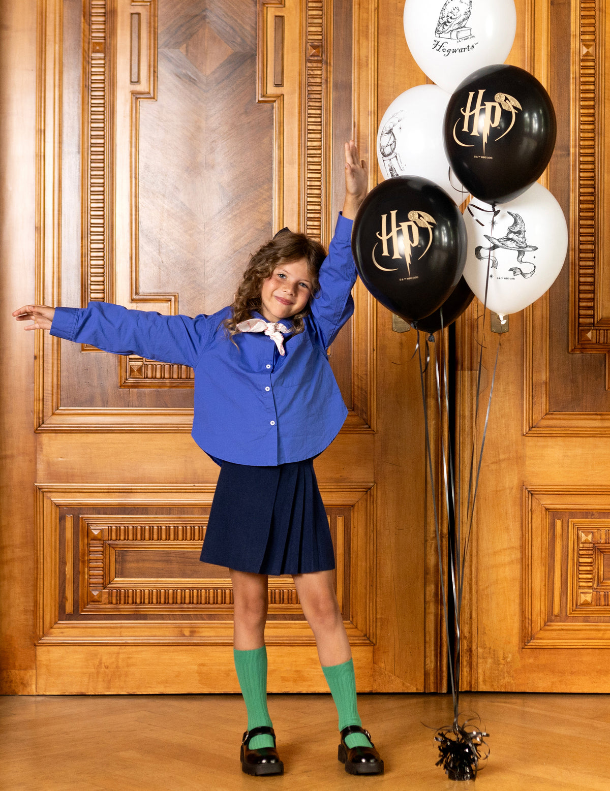 6 Harry Potter™ ballonnen zwart en wit 30 cm