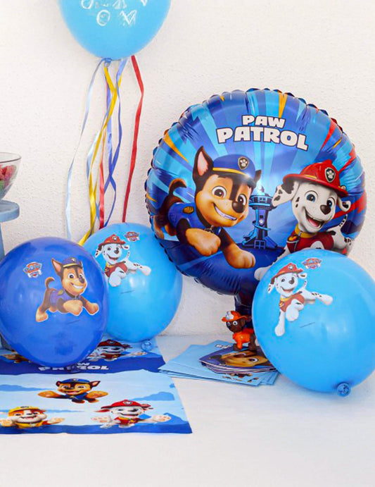 6 Ballons latex bleus Pat'patrouille™ 27cm