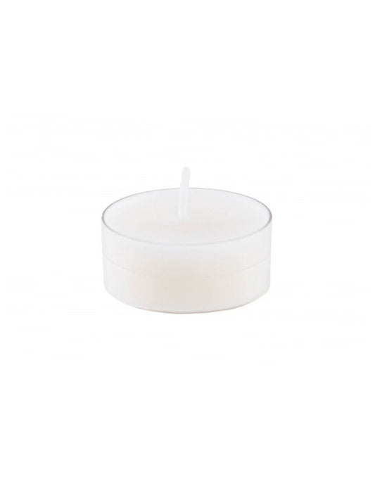 Bougies chauffe-plats blanches avec support transparent