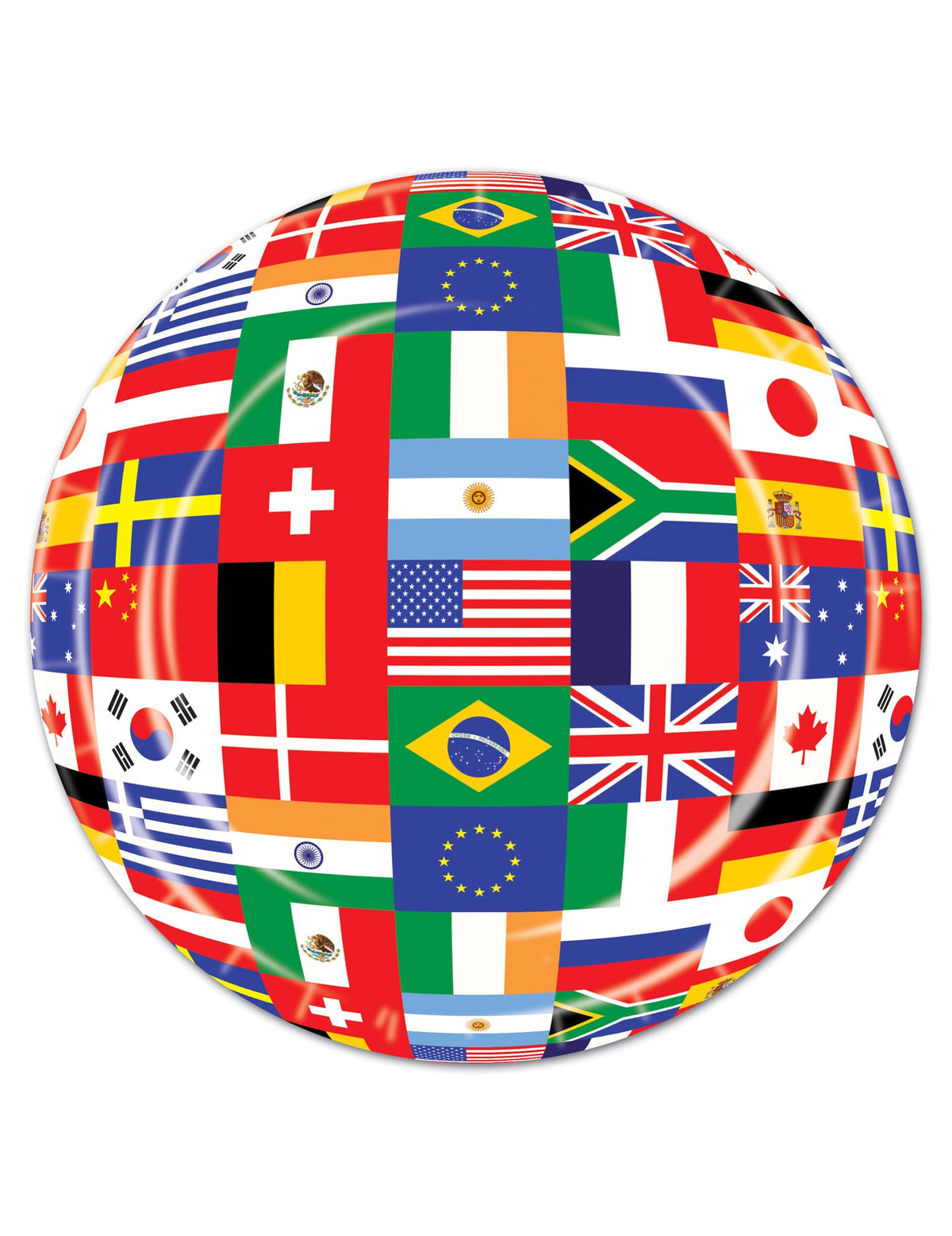 Assiette drapeaux pays du monde multicolore