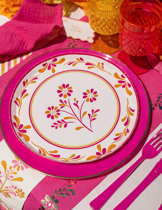 8 kartonnen borden Pink Limonade 23 cm