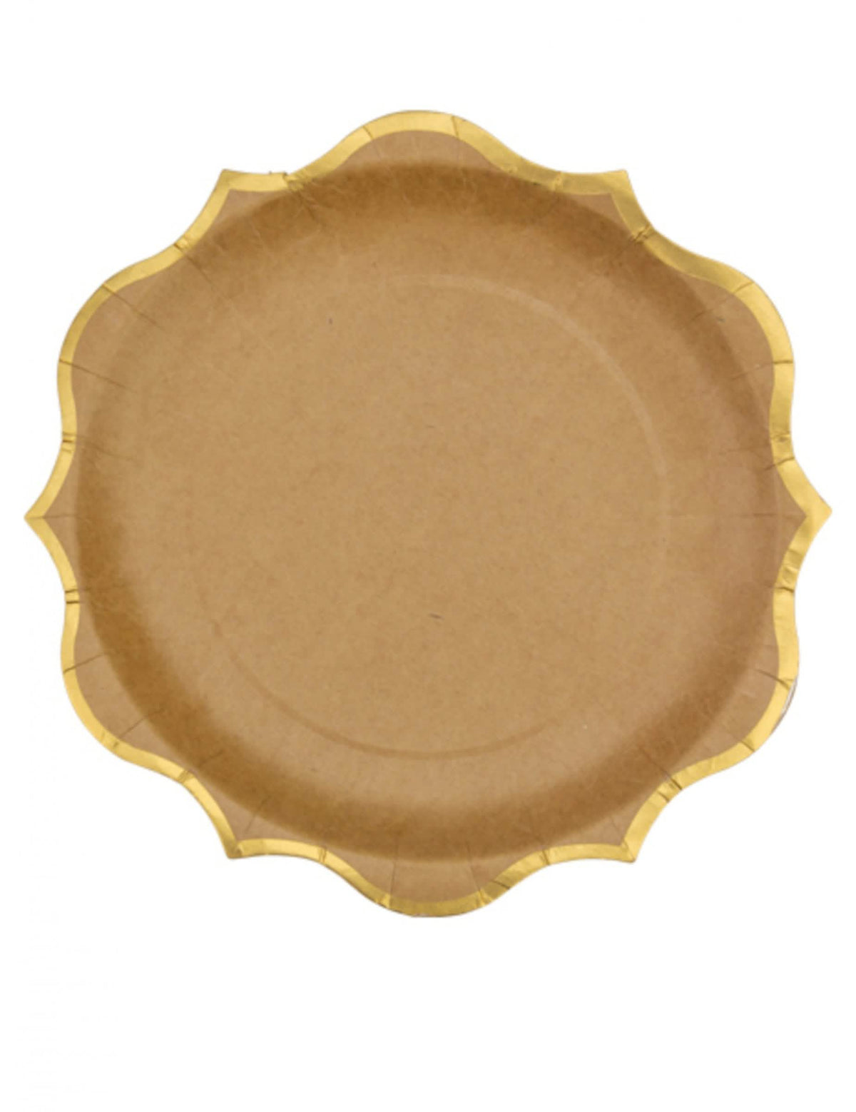 Assiettes chic et bohème pour fête kraft avec bordures dorées