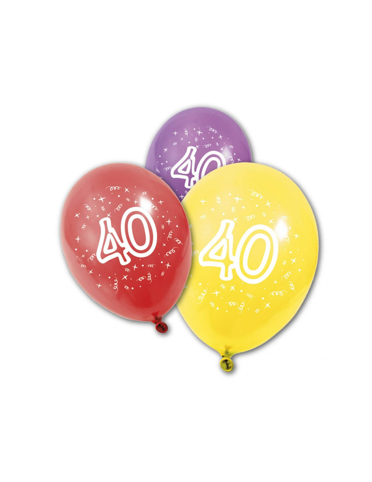 Ballons en latex anniversaire 40 ans multicolores