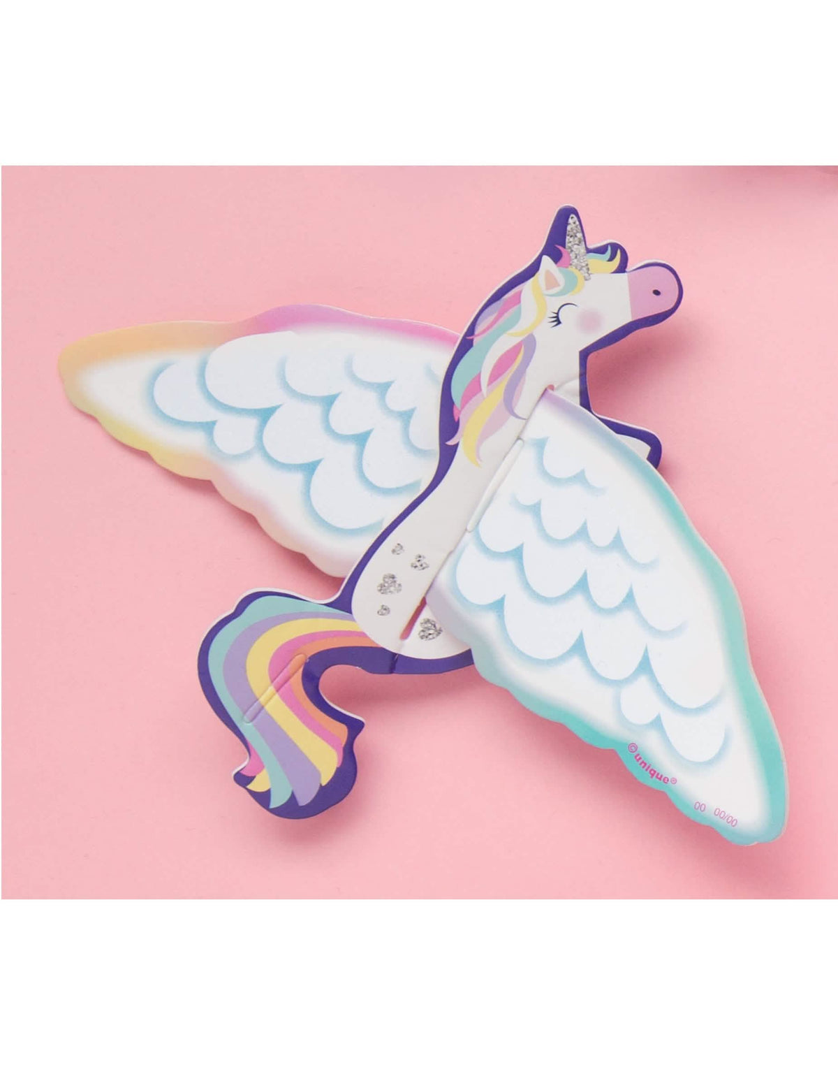 Licornes volantes en papier pour pinata Licorne blanches et multicolores à paillettes