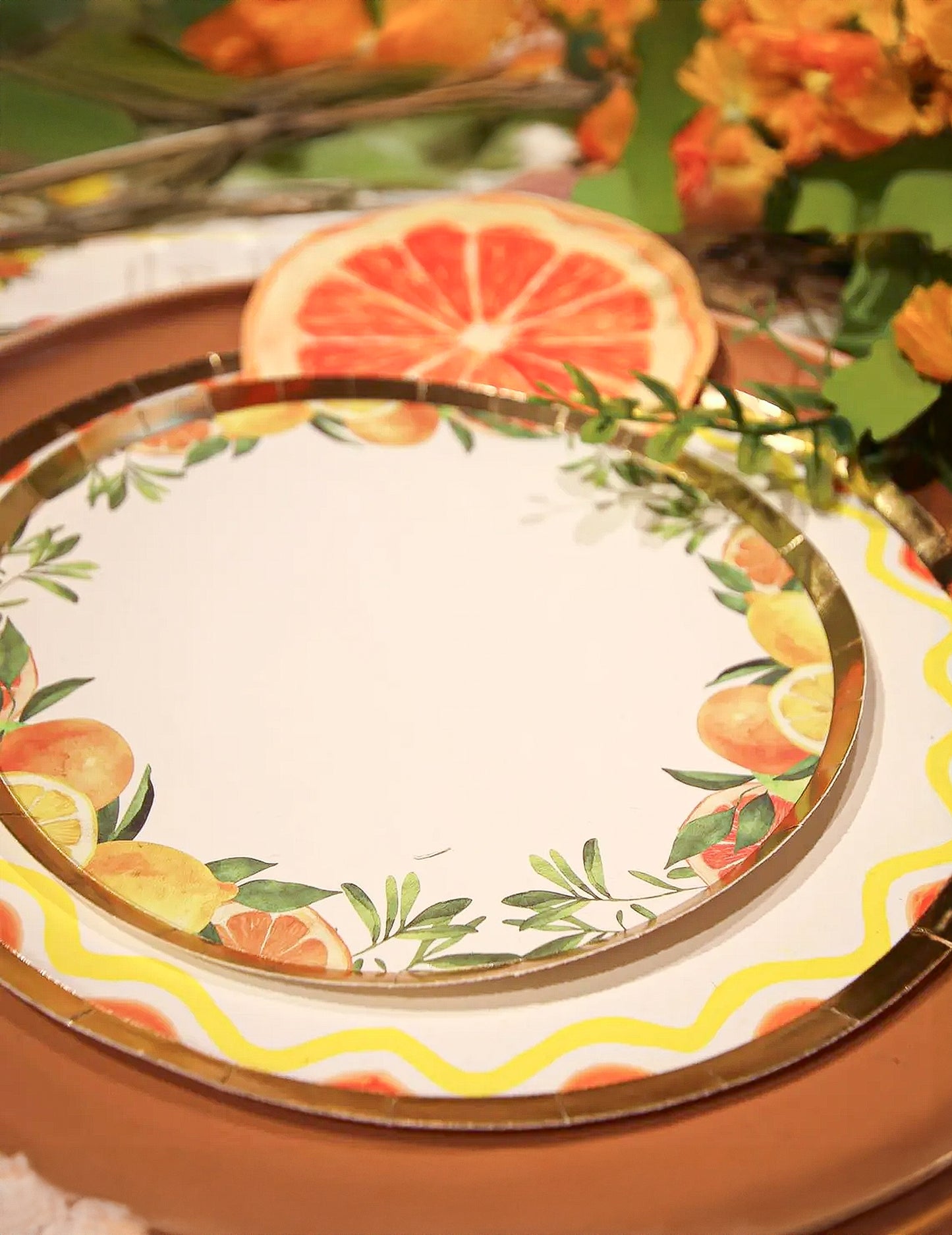 8 Petites assiettes en carton Agrume Dolce Vita 18cm