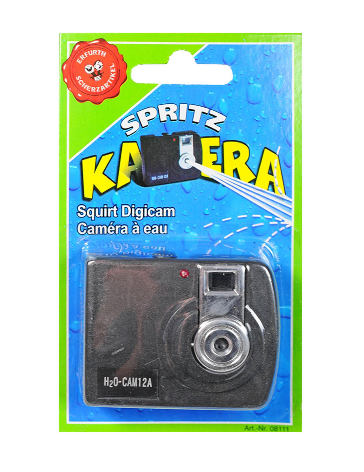 Speelgoeddcamera voor kinderen en volwassenen zwart met waterstraal