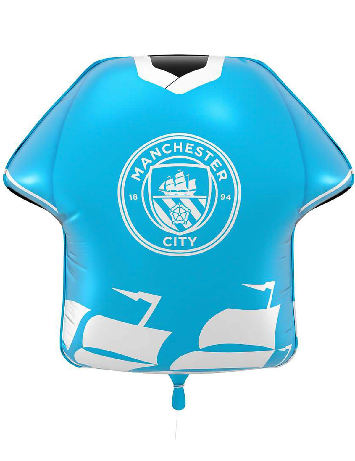 Ballon aluminium bleu en forme de maillot Manchester City Football Club 52 x 51 cm