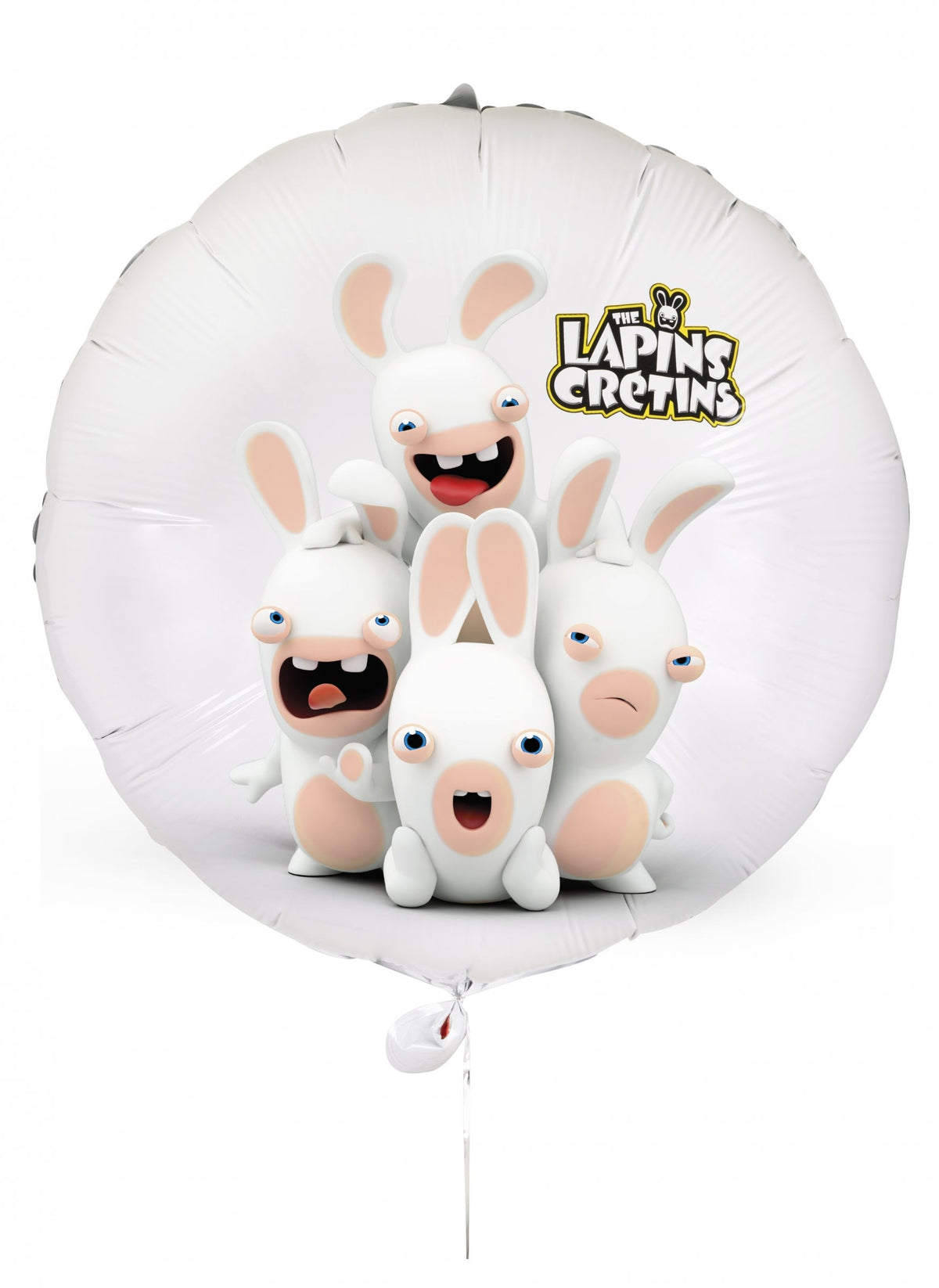 Ballon aluminium Lapins Crétins blanc avec personnages