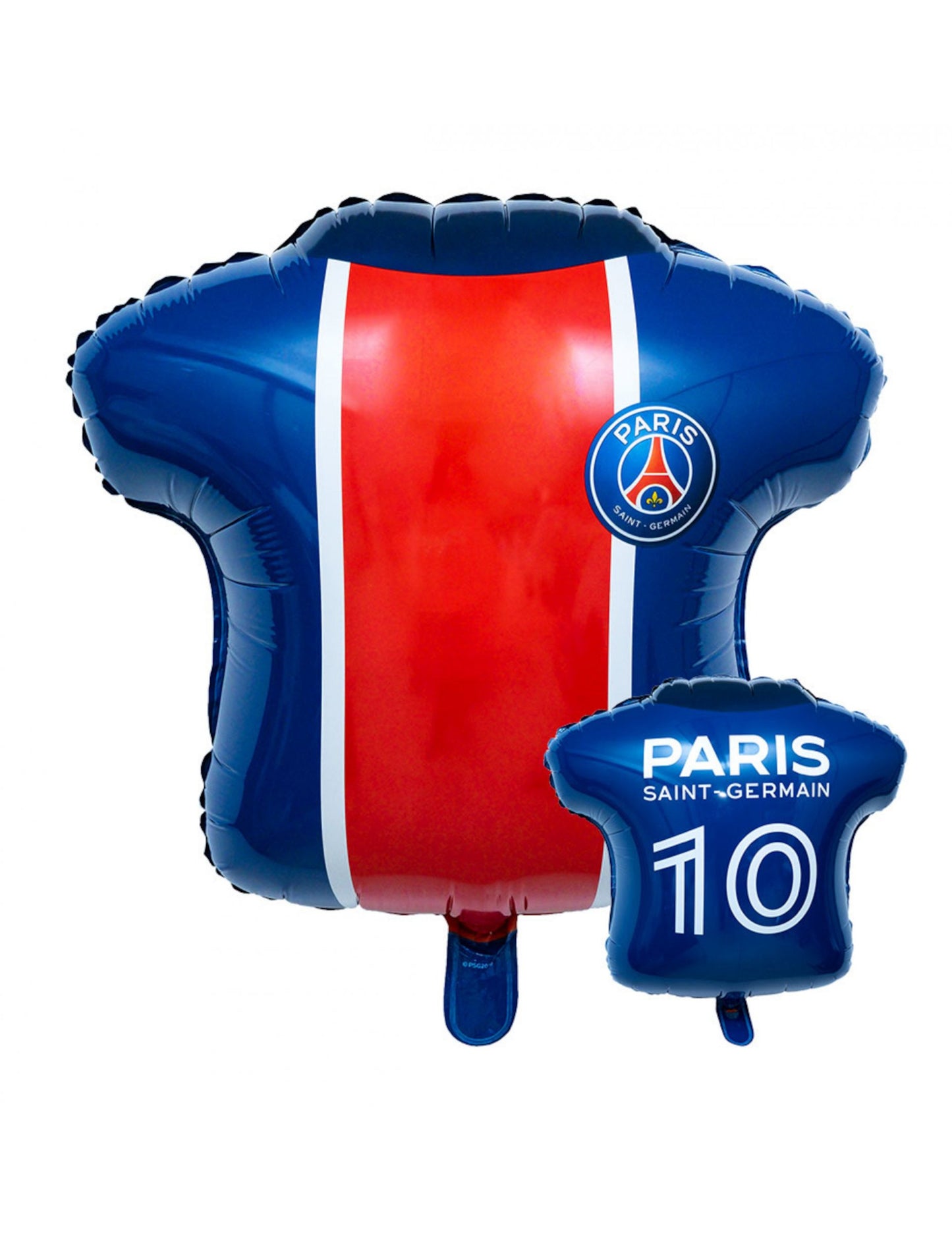 Ballon aluminium PSG bleu et rouge en forme de maillot
