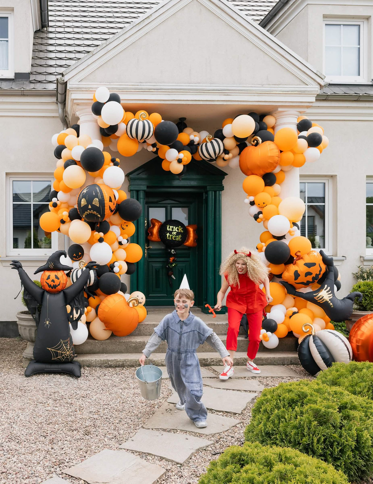 XXL staande aluminium ballon Vogelverschrikker zwart 152 cm