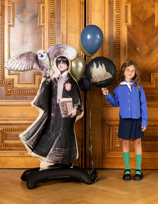 Ballon aluminium sur pied Harry Potter™ avec Hedwige 90x145 cm