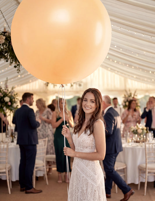 Ballon en latex géant pêche 1 m