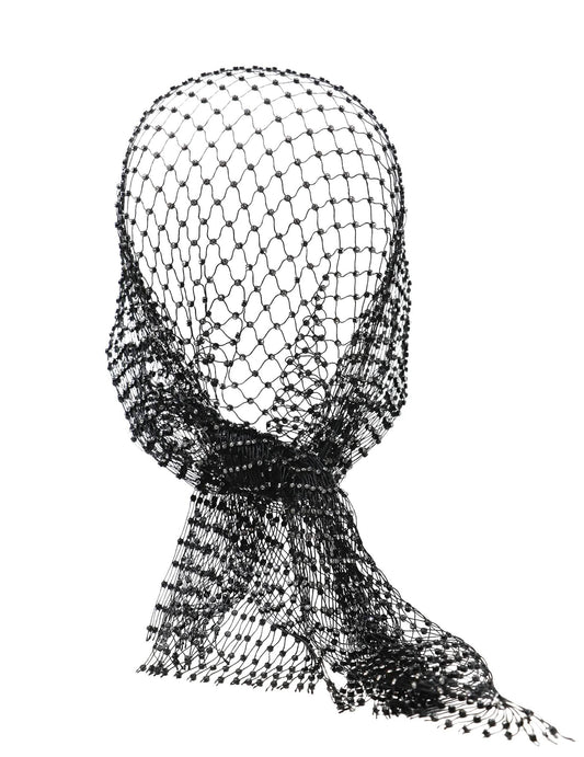 Bandana résille à strass noir adulte