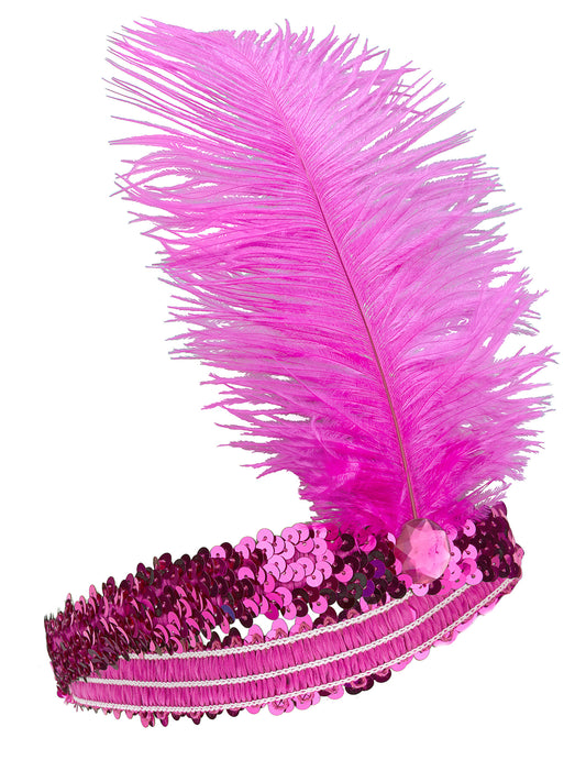 Fuchsia roze charleston hoofdband voor vrouwen