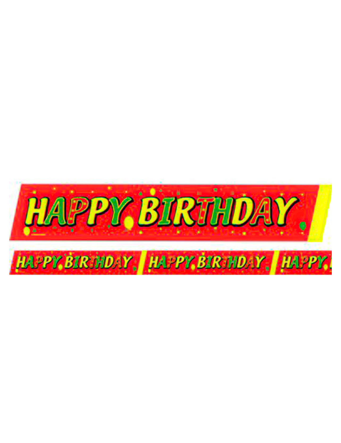 Afzetlint Happy Birthday Rood-Groen-Geel 600x6cm