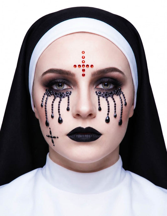 Bijoux pour visage adhésifs nonne