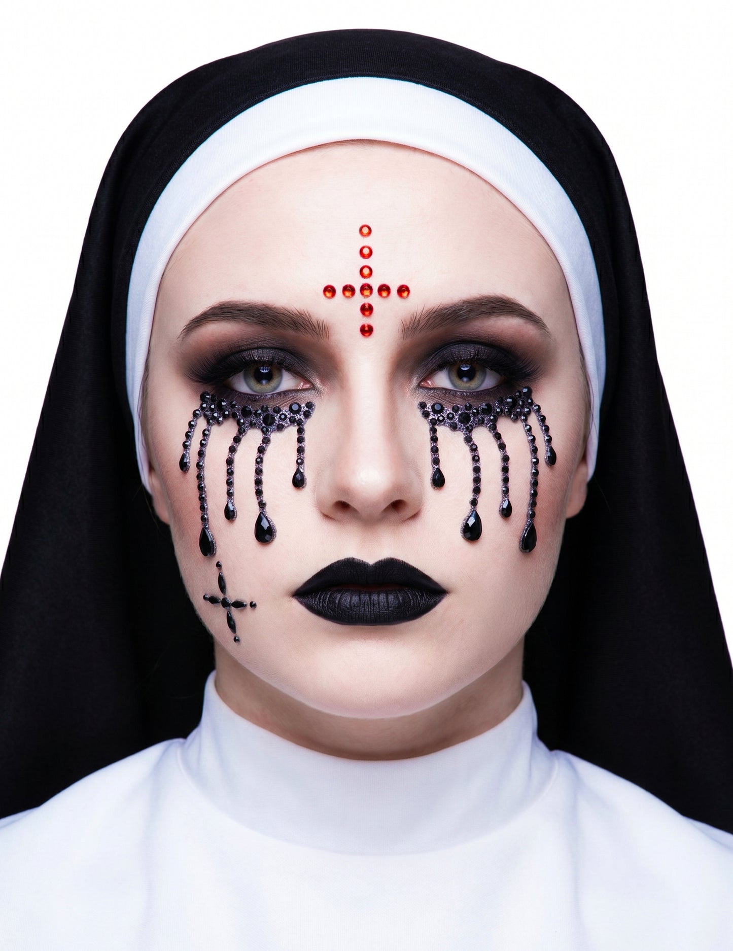 Bijoux pour visage adhésifs nonne