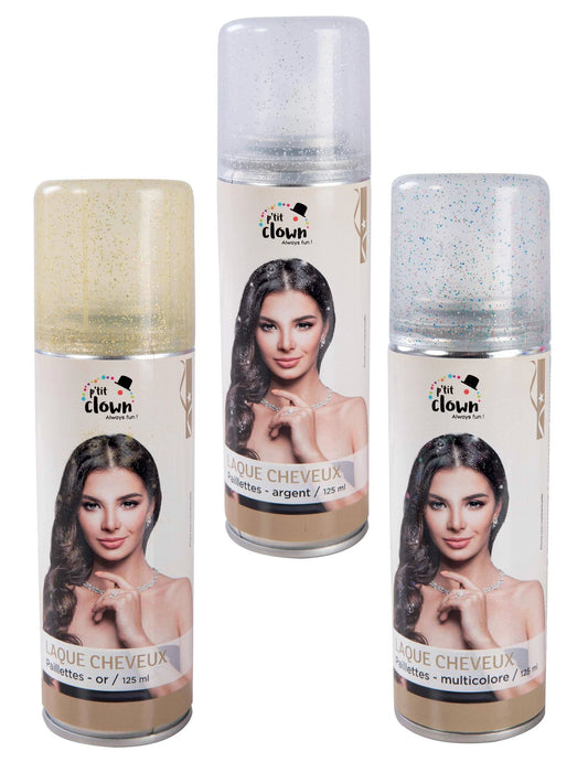 Bombe laque pour cheveux paillettés 125 ml