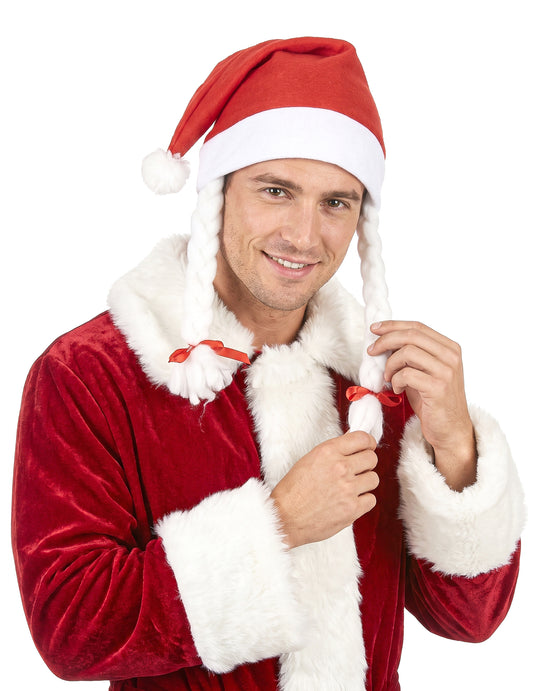 Kerstmuts met vlechten voor volwassenen