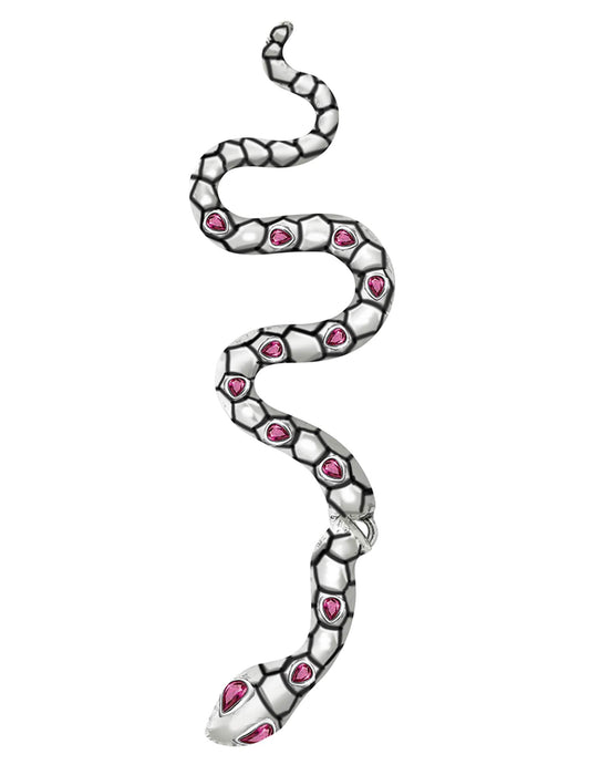 Vue de face de la boucle d'oreille serpent