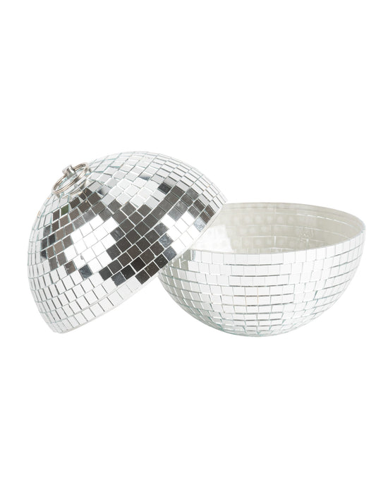 Spiegelbol om op te hangen spiegelglas zilver 16cm, disco decoratie