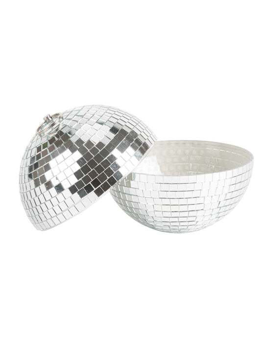 Boule à facettes emboitable argentée 16 cm